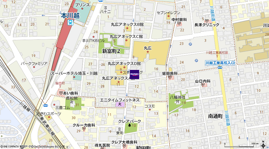 川越支店付近の地図